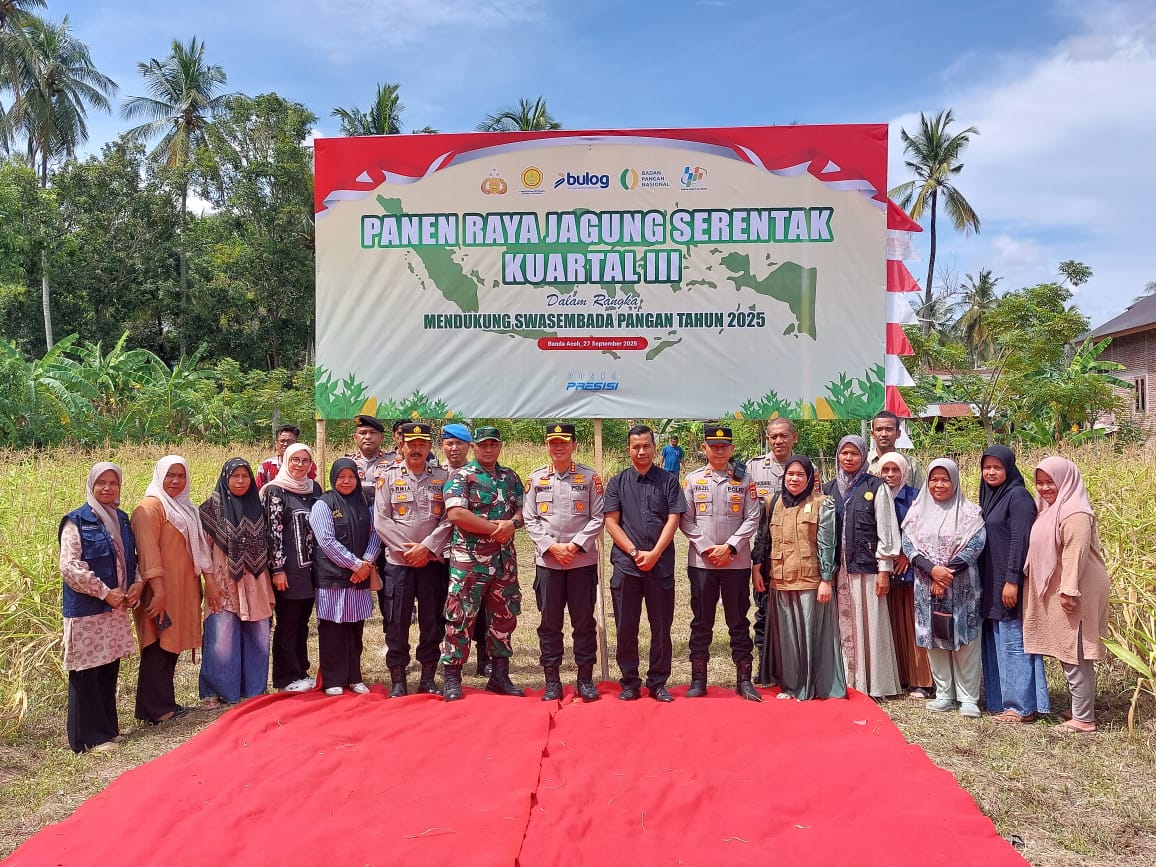 Polresta Banda Aceh Gelar Panen Raya Jagung Serentak Kuartal III Dukung Swasembada Pangan 2025