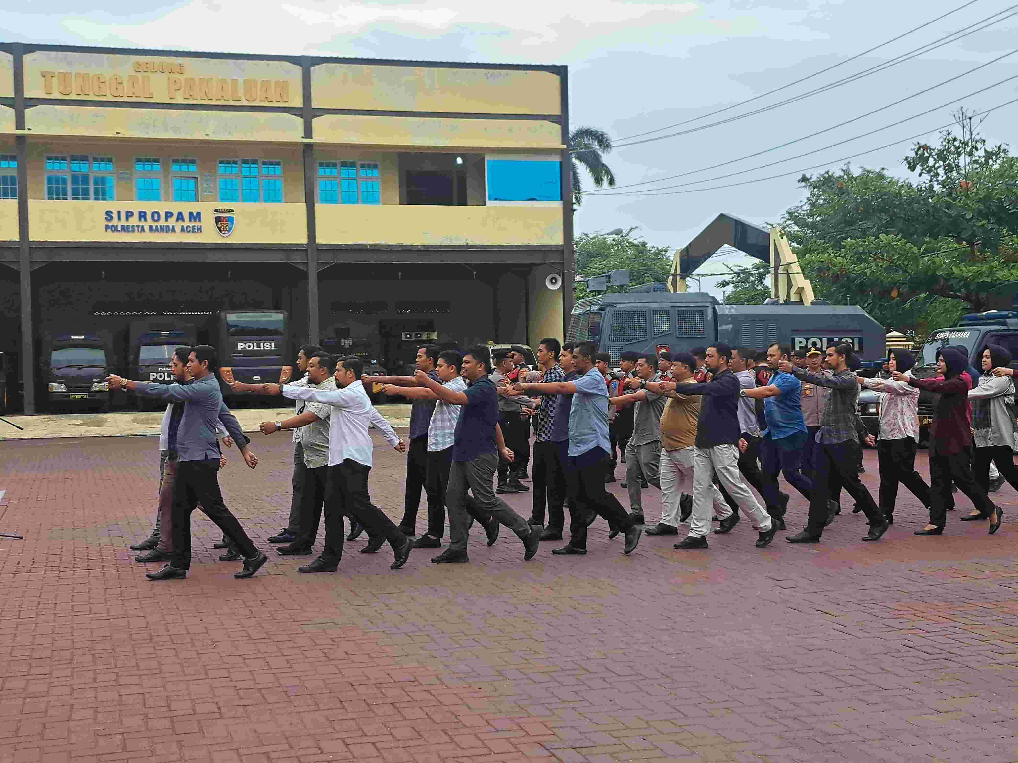 Polresta Banda Aceh Gelar Latihan PBB untuk Tingkatkan Kedisiplinan