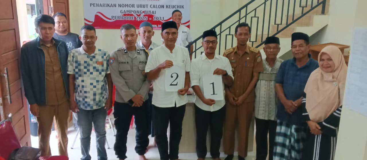 Bhabinkamtibmas Polsek Jajaran Polresta Pantau Penarikan Nomor Urut Calon Keuchik