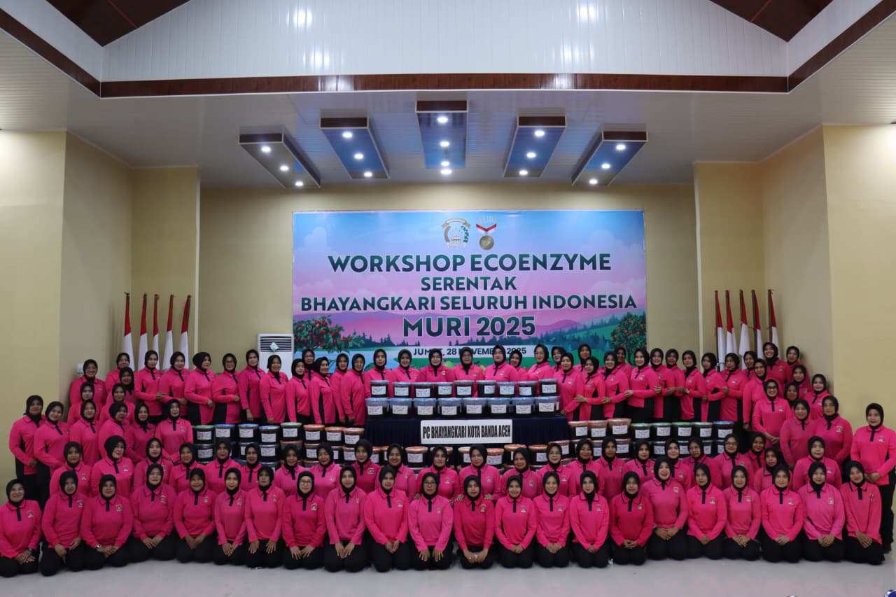Capai Rekor MURI, Bhayangkari Cabang Kota Banda Aceh Ikuti Workshop Ecoenzym Serentak