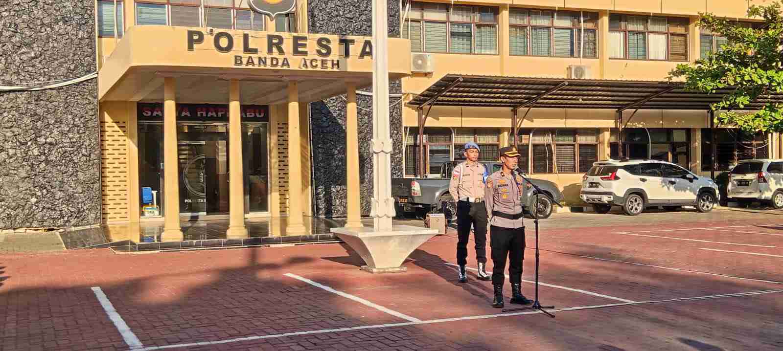 Kabagren Polresta Banda Aceh Sampaikan Persiapan Kedatangan Tim Audit Itwasda Saat Apel Pagi - Tribratanews Polresta Banda Aceh