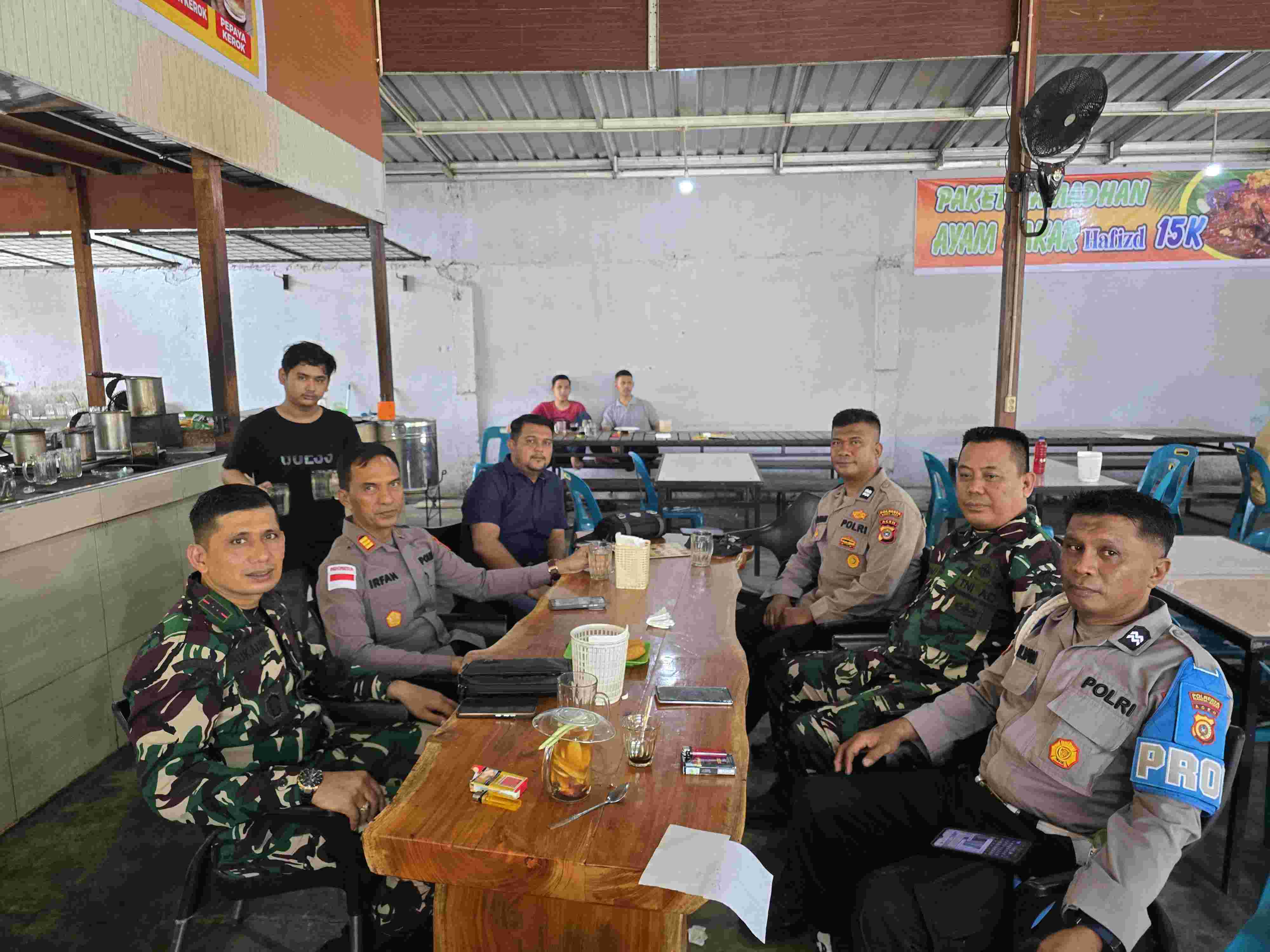 Tingkatkan Sinergitas, Kapolsek Kuta Alam Rangkul Danramil 13