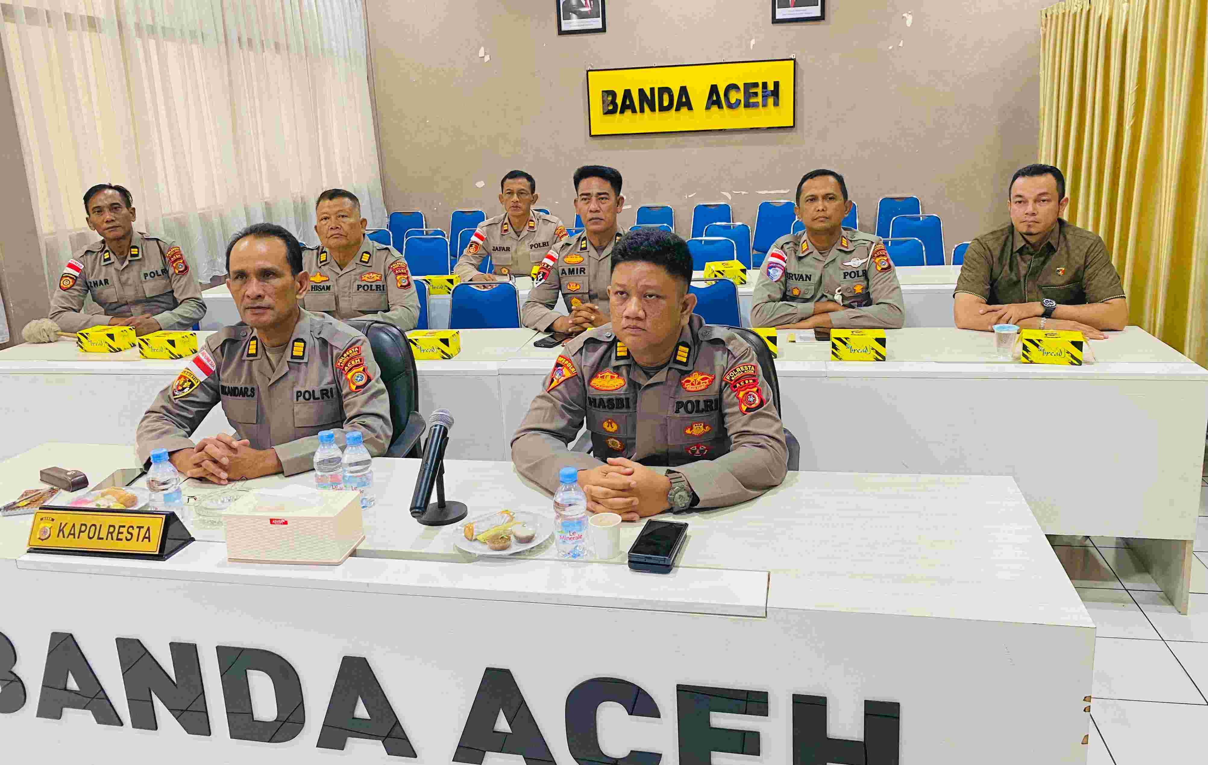 Polresta Ikuti Vicon Penandatanganan Kerja Sama Polda Aceh dengan USK dan Launching Pusat Riset Ilmu Kepolisian ‎