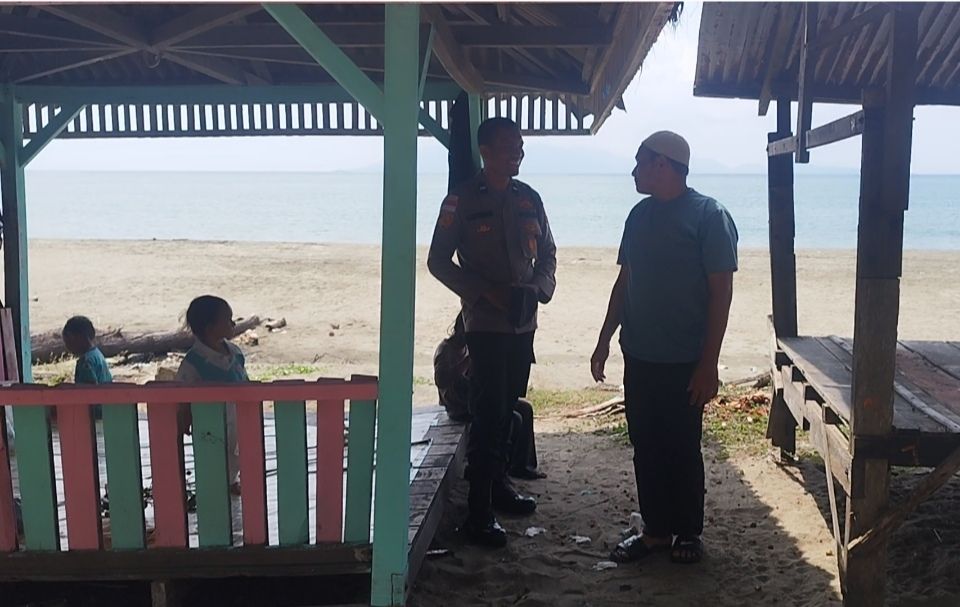 Polsek Mesjid Raya Gencarkan Patroli di Area Wisata Pantai untuk Antisipasi 3C dan Gangguan Kamtibmas