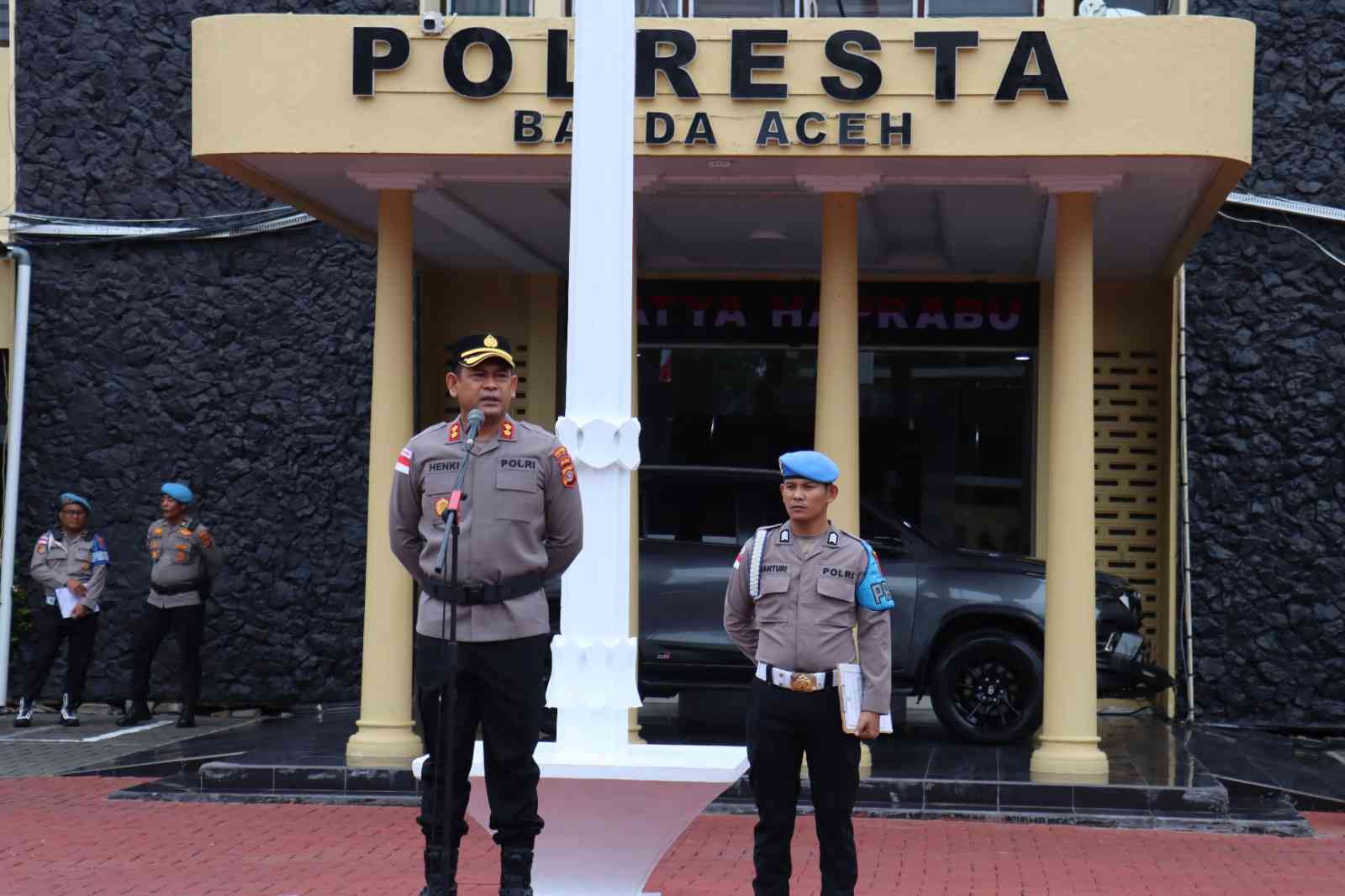 Apel Terakhir Sebagai Wakapolresta Banda Aceh, AKBP Henki Berikan Arahan kepada Personel