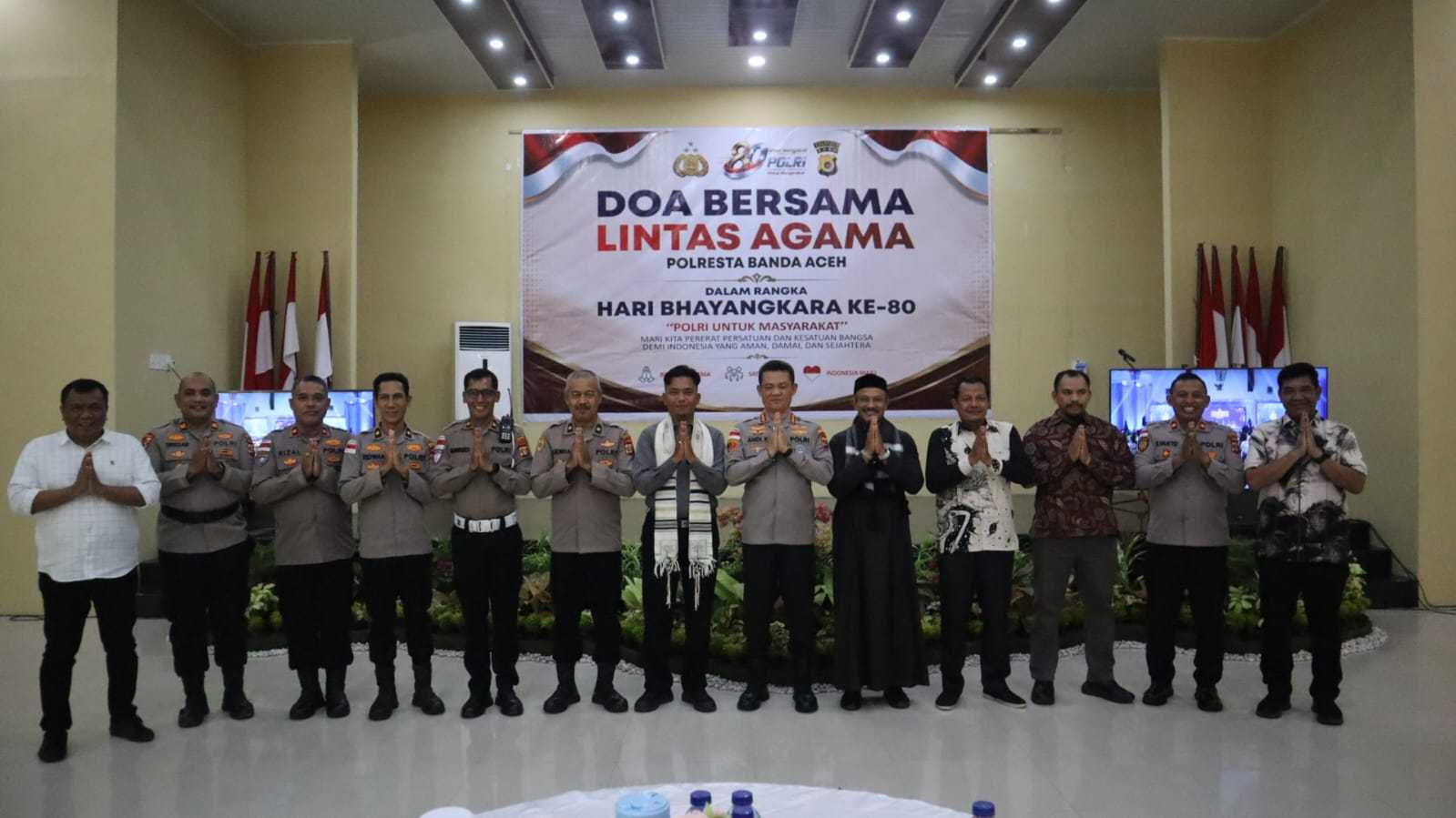 Sambut Hari Bhayangkara ke 80, Polresta Banda Aceh Doa Bersama Lintas Agama