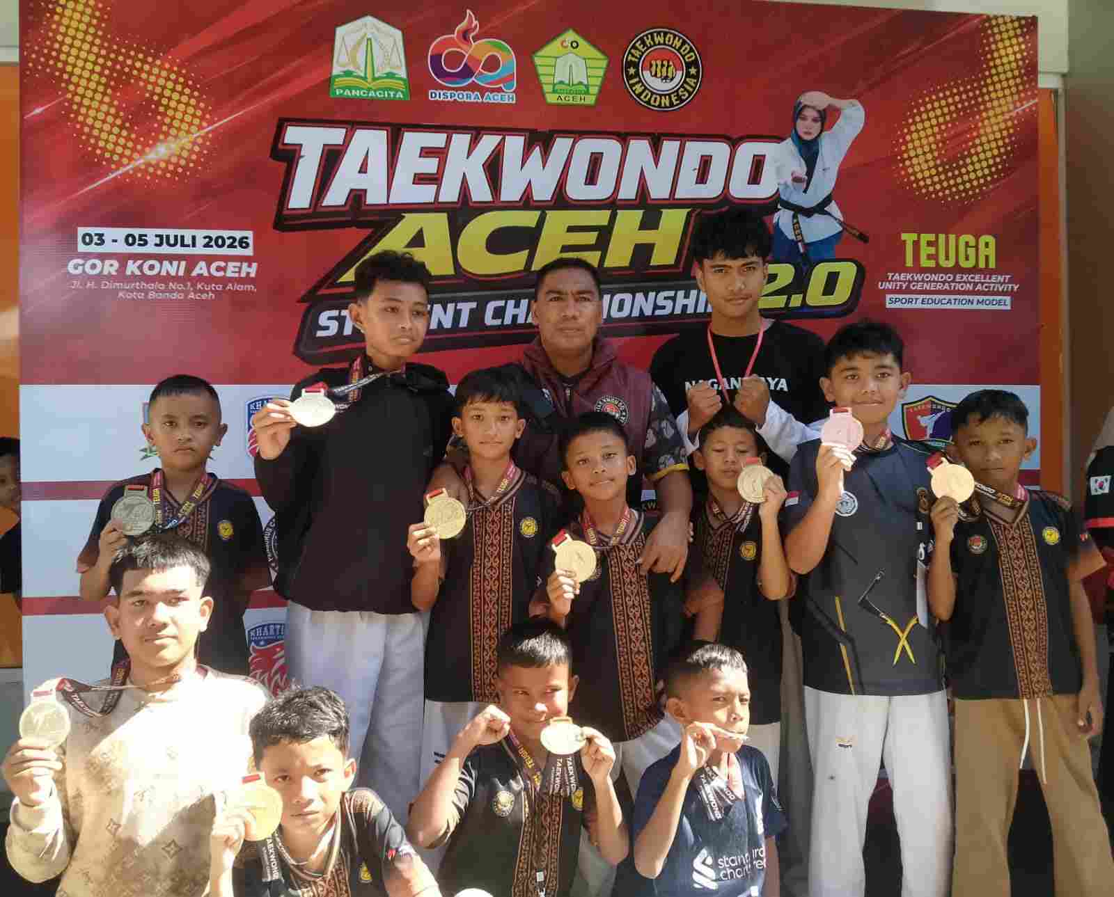 Atlet Polska Bhayangkara Taekwondo Presisi Binaan Polresta Banda Aceh Sabet 13 Medali di Aceh Student Championship 2.0