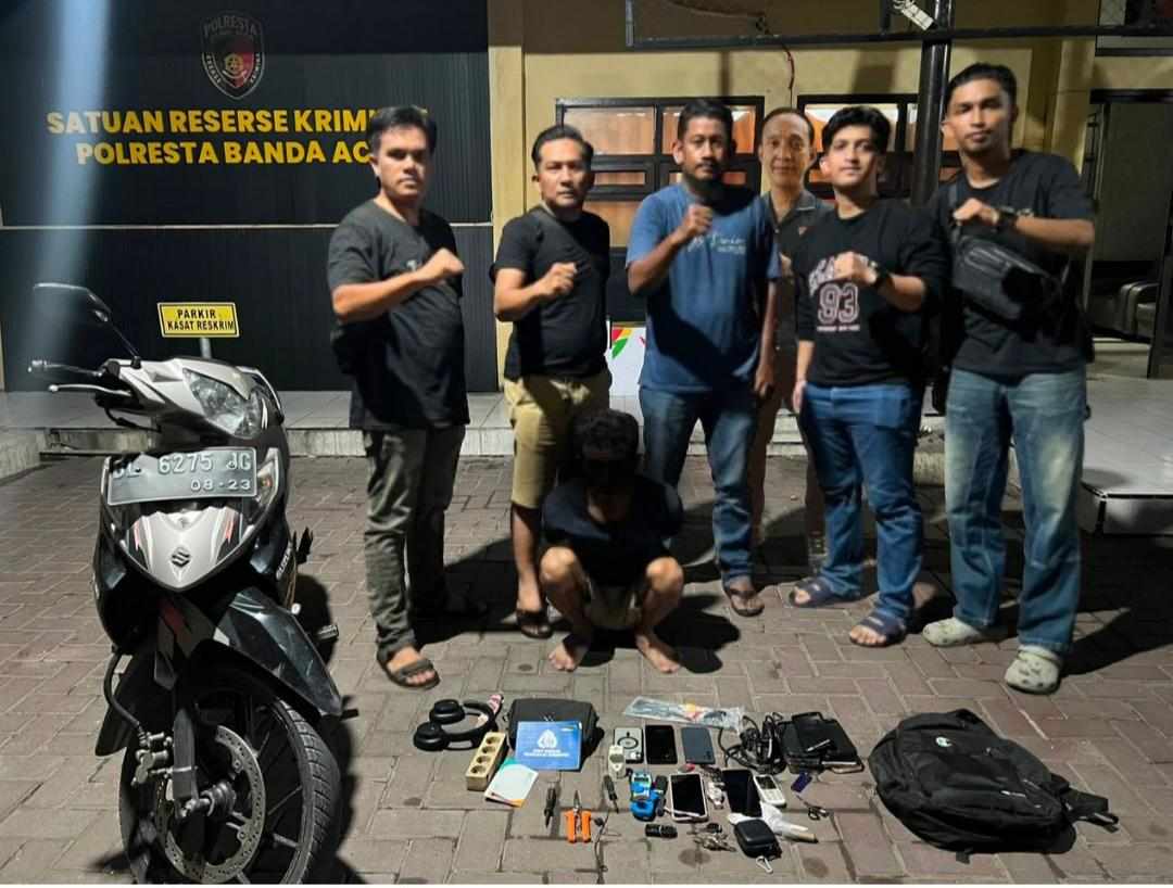 Residivis Berulah, 6 Handphone dan BPKB Motor di Curi, Pelaku Ditangkap Tim Rimueng Koetaradja