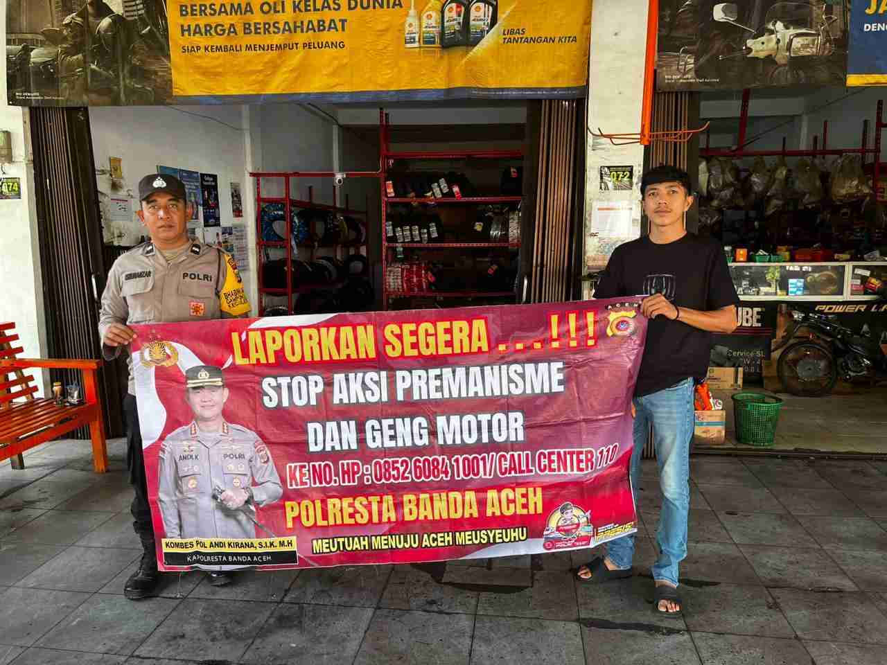 Bhabinkamtibmas Polsek Jajaran Polresta Banda Aceh Sosialisasikan Bahaya Geng Motor kepada Masyarakat