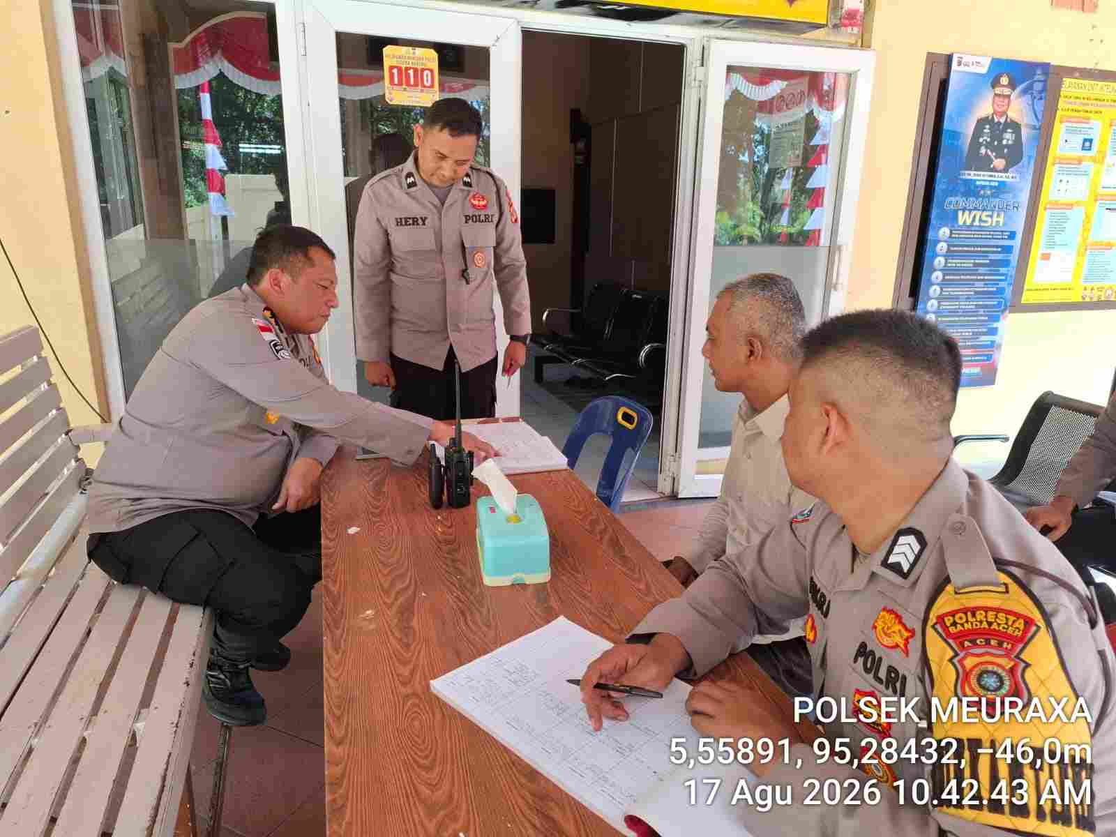 Plt. Kapolresta Banda Aceh Sidak Polsek Jajaran, Kesiapsiagaan Diutamakan Meski Hari Libur