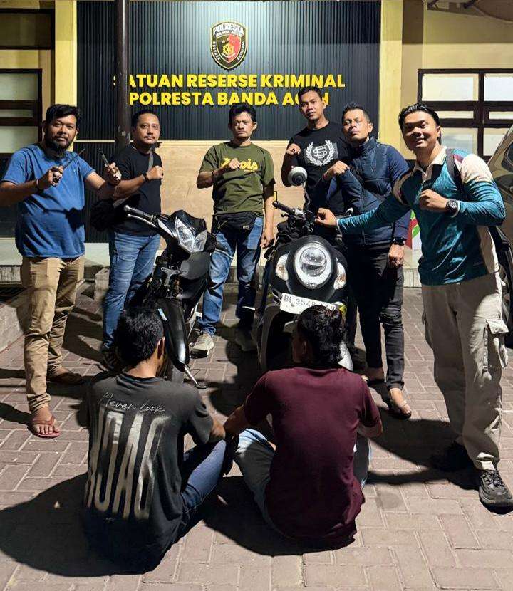 Polresta Banda Aceh Amankan Dua Pelaku Perampasan Sepeda Motor