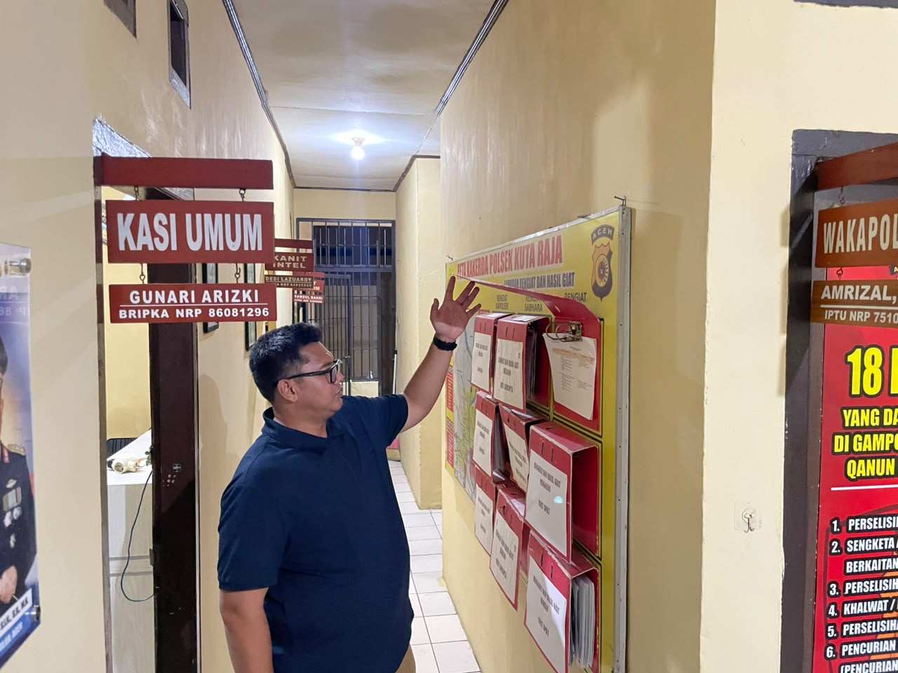 Tengah Malam, Wakapolresta Cek Kesiapsiagaan Polsek Kuta Raja