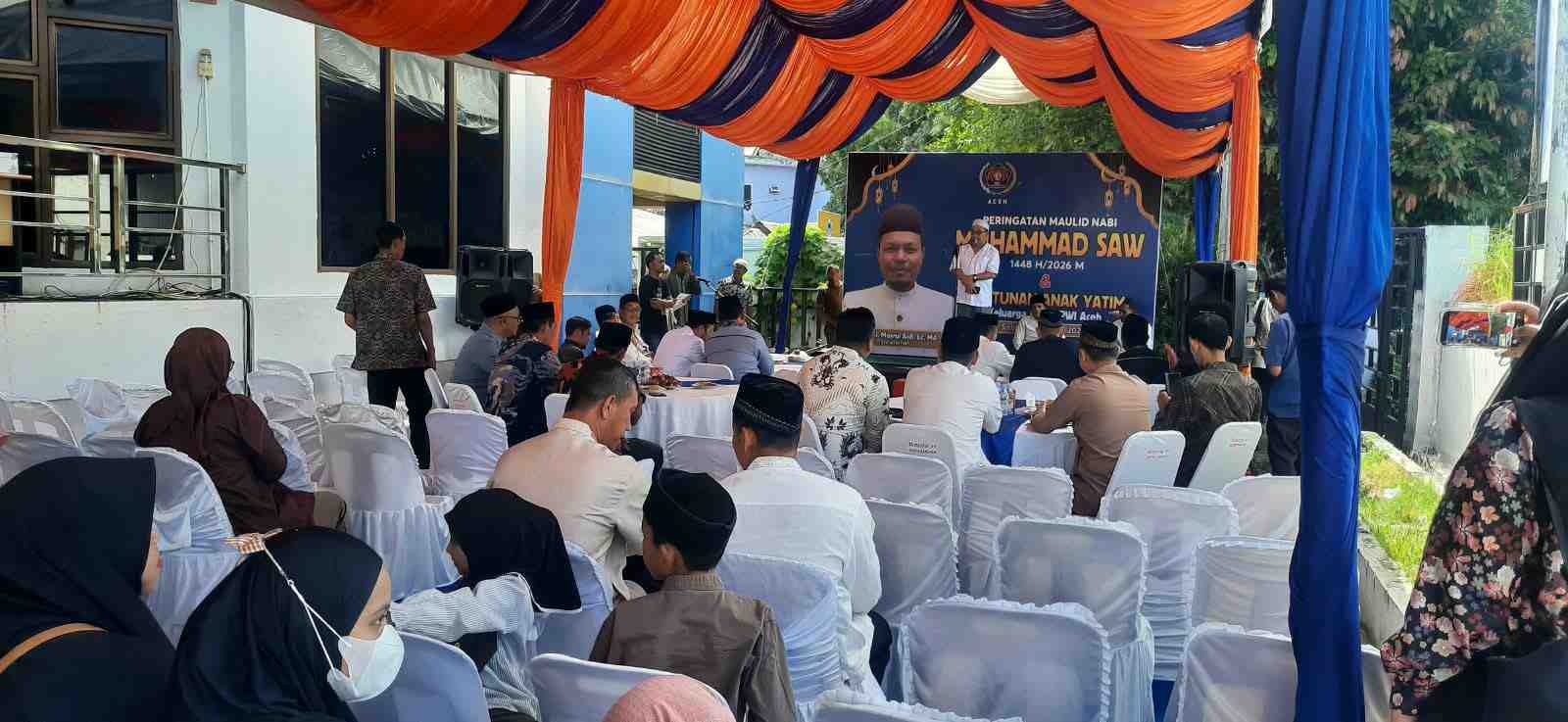 Wakili Kapolresta Banda Aceh, Kasi Humas Hadiri Maulid Nabi di Kantor PWI Aceh