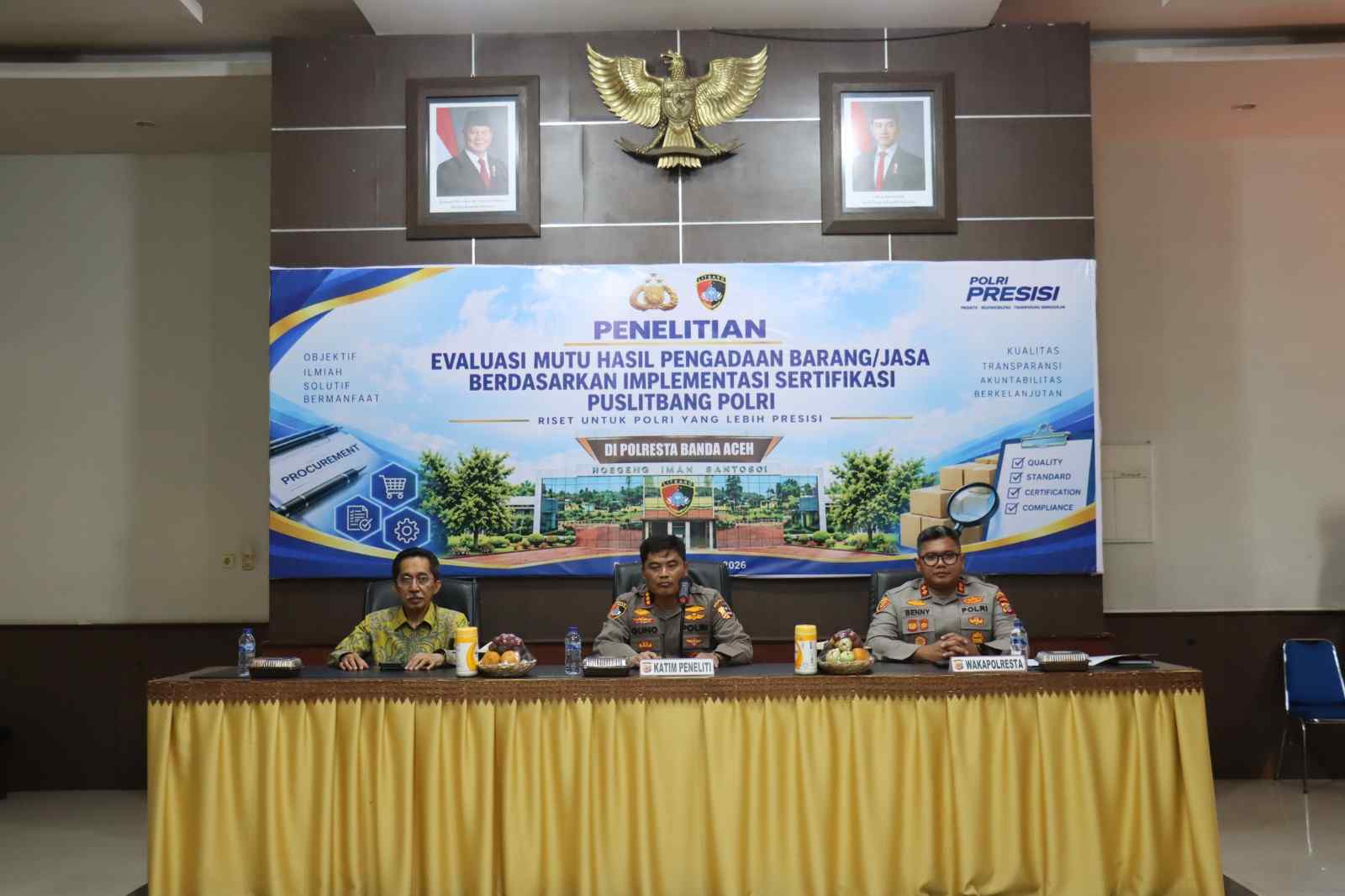 Puslitbang Polri Evaluasi Mutu Pengadaan Barang dan Jasa di Polresta Banda Aceh
