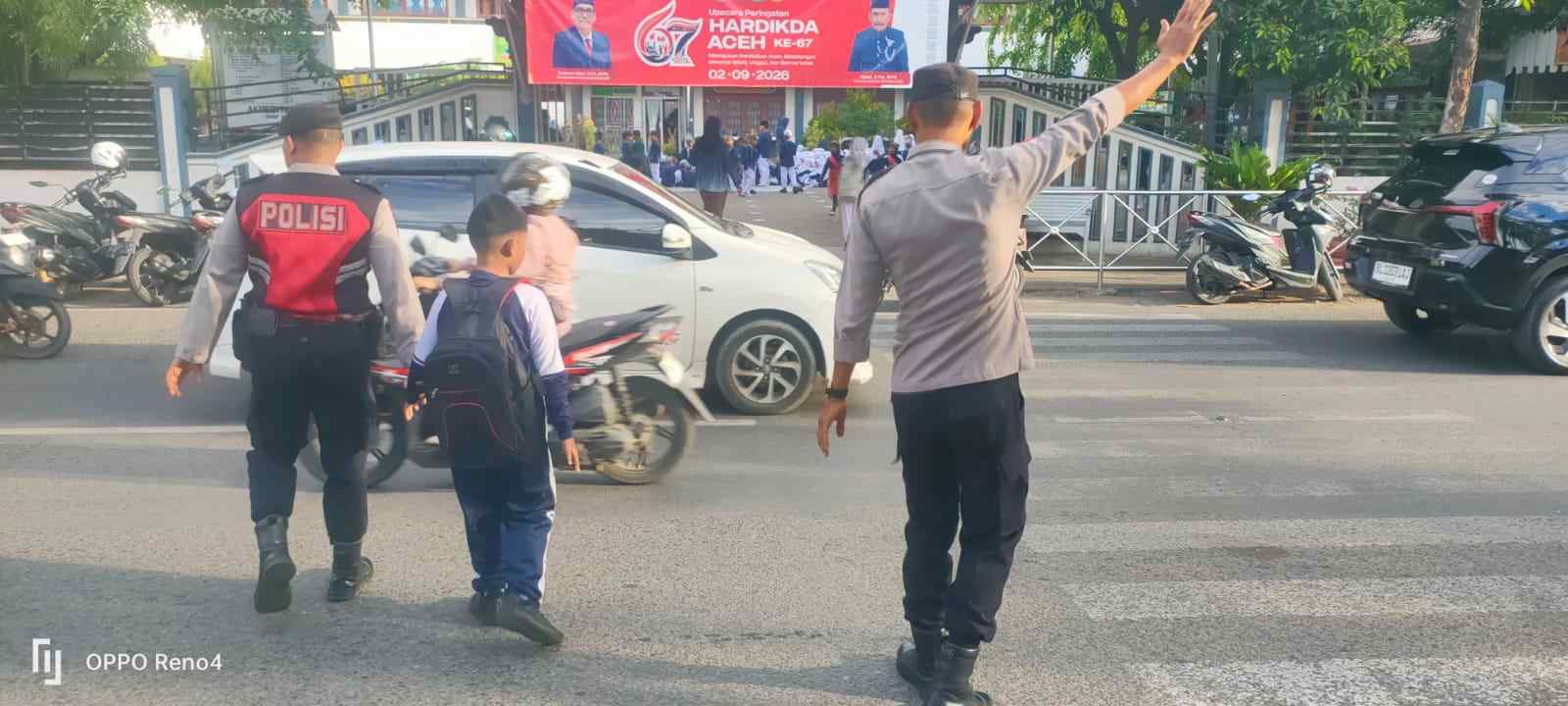 Polresta Banda Aceh Gelar Strong Point Pagi, Amankan Jalur Lalu Lintas